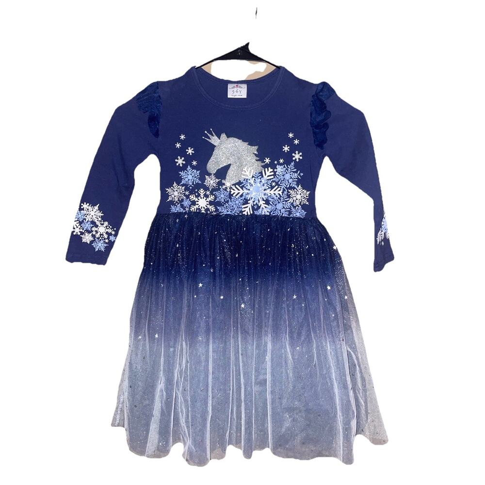 Little Girls Beautiful Unicorn Tutu Dress Sparkly Sz 5/6